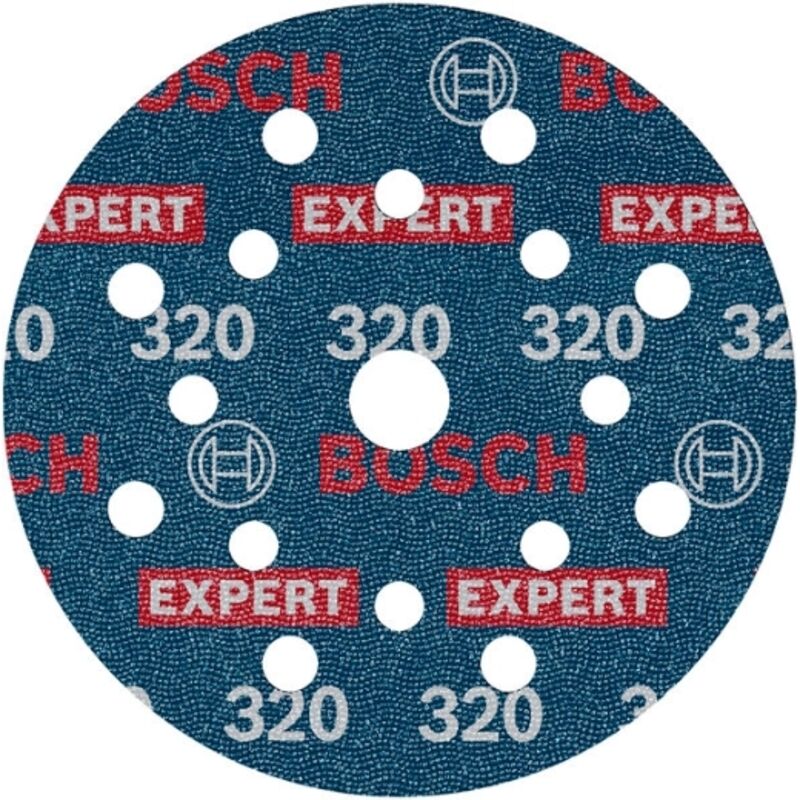 Bosch - 50x Disco desabbiatore expert O780, 125 mm (per legno duro, Pittura su legno, ø 125 mm, Grana 320, Accessori professionali Levigatrice