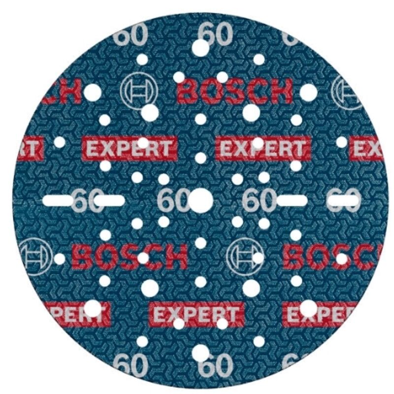 Bosch - 50x Disco decarta abrasiva expert O780, 150 mm (per legno duro, Pittura su legno, ø 150 mm, Grana 60, Accessori professionali Levigatrice
