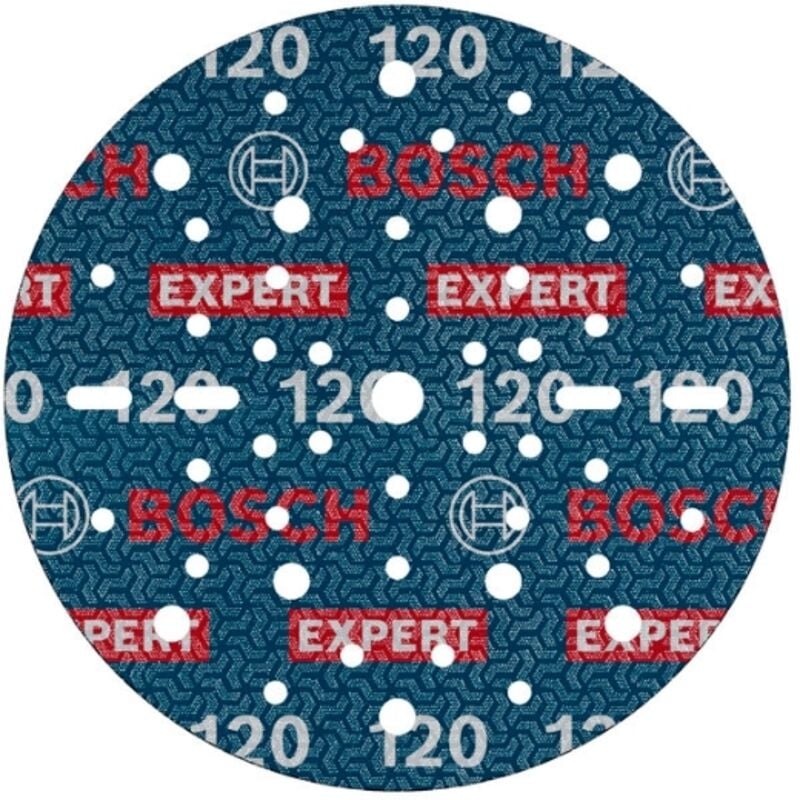 Bosch - 50x Disco decarta abrasiva expert O780, 150 mm (per legno duro, Pittura su legno, ø 150 mm, Grana 120, Accessori professionali Levigatrice