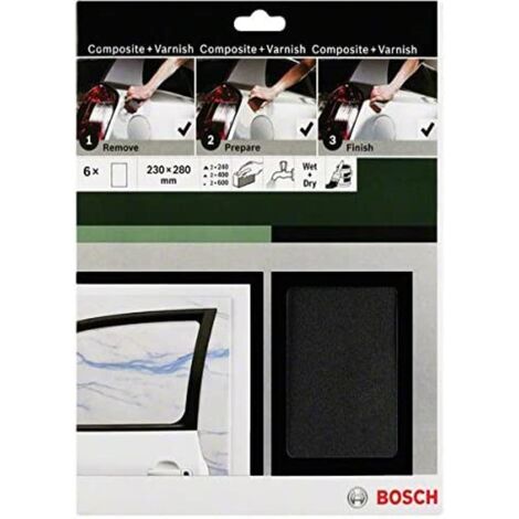 BOSCH - 6 FOGLI ABRASIVI MANUALI A UMIDONERI 230x280MM