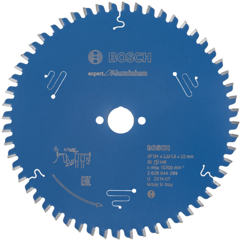 Lama da sega circolare Expert per alluminio, 184 x 20 x 2,6 mm, 56