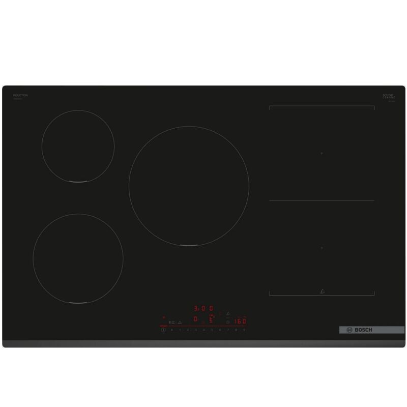 Bosch - Piano cottura ad induzione grande larghezza 5 fuochi - L80 x P52 cm - PVW831HC1E