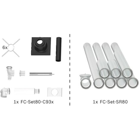 BOSCH Abgas-Standardpaket Bopa FC01, Schacht starr, 80/125, 10m, RLU