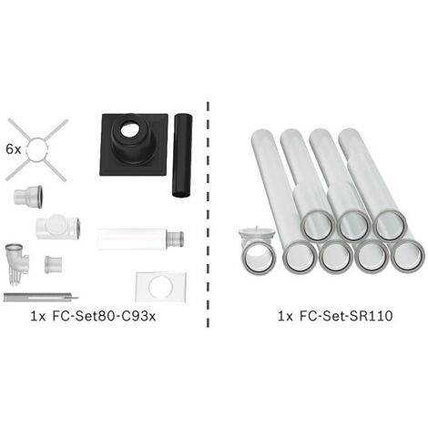 BOSCH Abgas-Standardpaket Bopa FC13, Schacht starr, 80/125, 10m, RLU