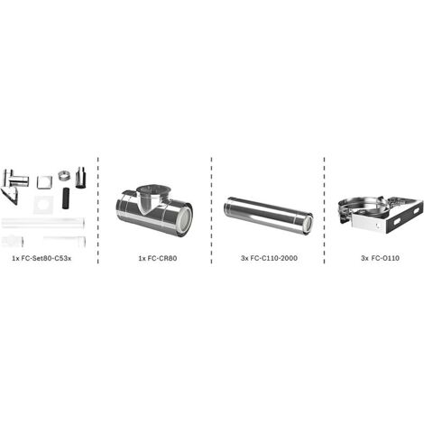 BOSCH Abgas-Standardpaket Bopa FC60 S, Fassade starr, 80/125, 6m, RLU