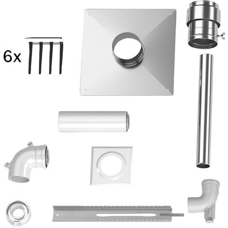 BOSCH Abgaszubehör FC-Set60-C93x Paket zum Schacht, d. 60/100mm, Edelstahl