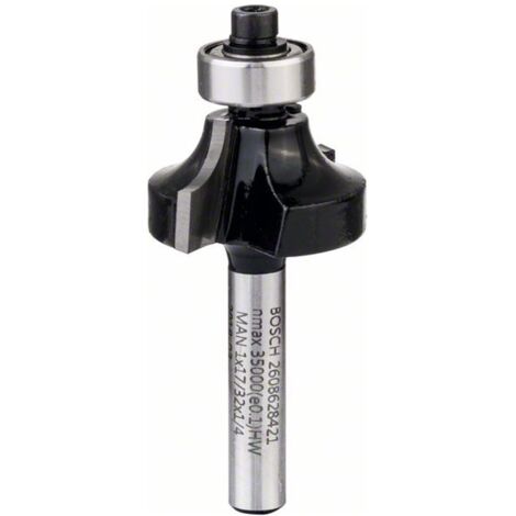 Bosch Abrundfräser 1/4&quot R1 6,3 mm Ø 25,4 mm L 13,2 mm G 54 mm - 2608628421