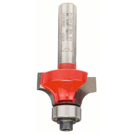 Bosch Abrundfräser 8 mm, D 25,4 mm, R1 6,35 mm, L 12,7 mm, G 55 mm