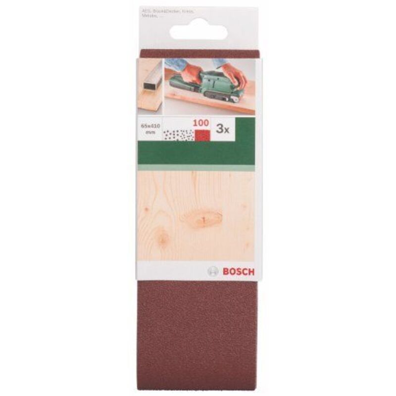 Bande abrasive 65x410 mm G100 bois non perforé fixation étrier - vue 2