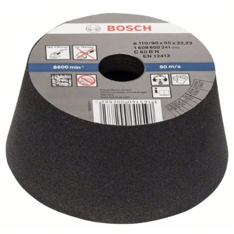 Bosch Accessori - Cono abrasivo per calcestruzzo, P60, 110/90x22,23 mm 1608600241