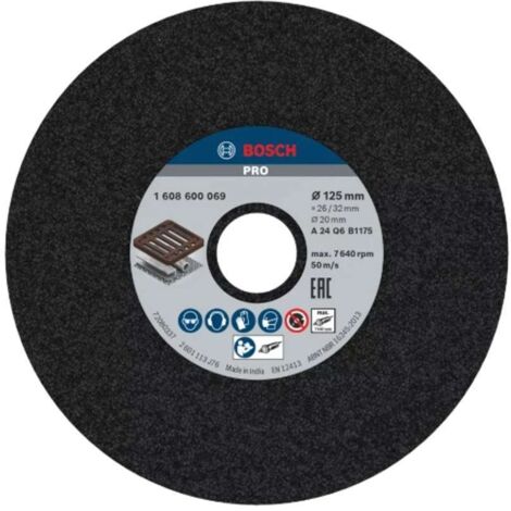 Bosch Accessori - Disco abrasivo per metallo P24, 125x26x20 mm 1608600069