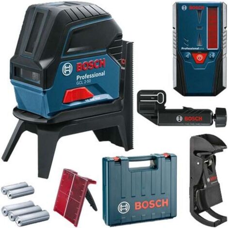 Bosch Accessori - Laser combinato, portata 50 m, con ricevitore e accessori 0601066F01