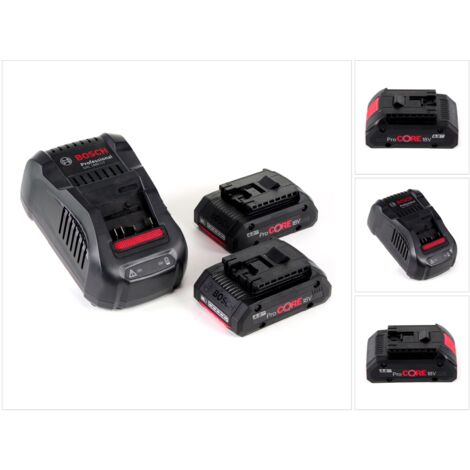 Bosch Accessori - Set caricabatterie 8 A e 2 batterie ProCORE da 18 V 4,0 Ah 1600A016GF