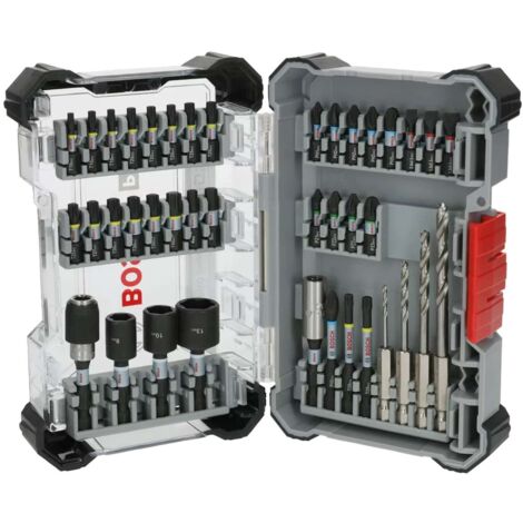Bosch Accessori - Set di bit, punte per legno e chiavi a bussola da 40 pezzi 2608521U87
