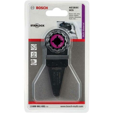 Bosch Accessories 1x Utensile da taglio universale AIZ 28 SC (28 mm, Taglio, per tagliare lo stucco per finestre e i giunti di dilatazione, accessori utensili multifunzione)