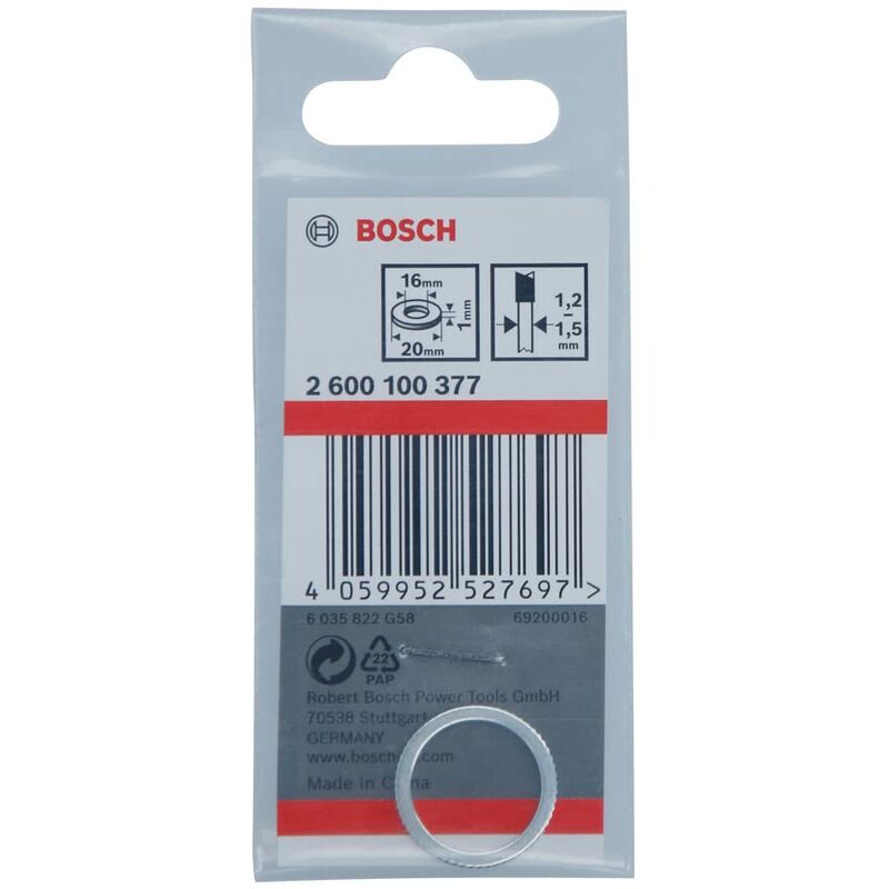 Anello riduttore per lame da sega circolare, 20 x 16 x 1 mm