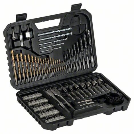 Bosch Accessories 2607017367 V-LINE 103 pièces Assortiment de forets et d'embouts bois, métal, plastique, Plexiglas, Br