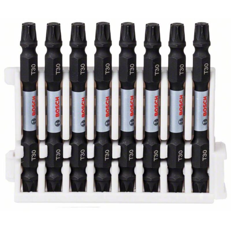 Bosch - Professional 8 pz. di Bit di Avvitamento Doppi Set Torx (Impact Control, 8 x T30-T30 Bits, Lunghezza 65mm, Pick and Click, Accessorio