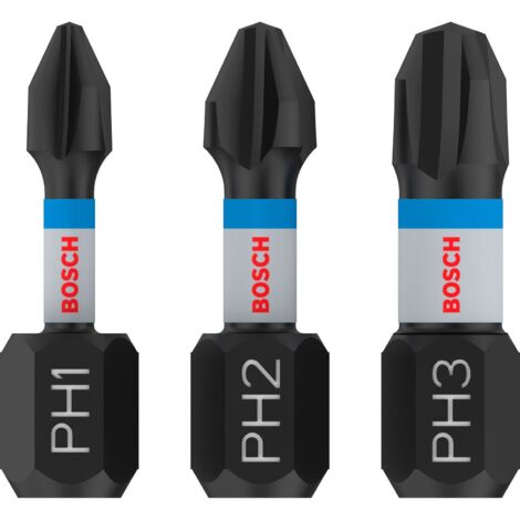 Bosch Accessories 2608522470 Embout cruciforme 3 pièces cruciforme Phillips