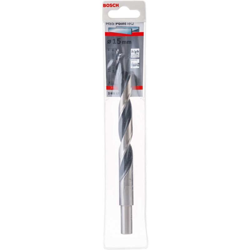 Bosch - Professional hss PointTeQ punta elicoidale, per metallo, gambo ridotto, 15 x 114 x 169 mm, accessorio of trapano
