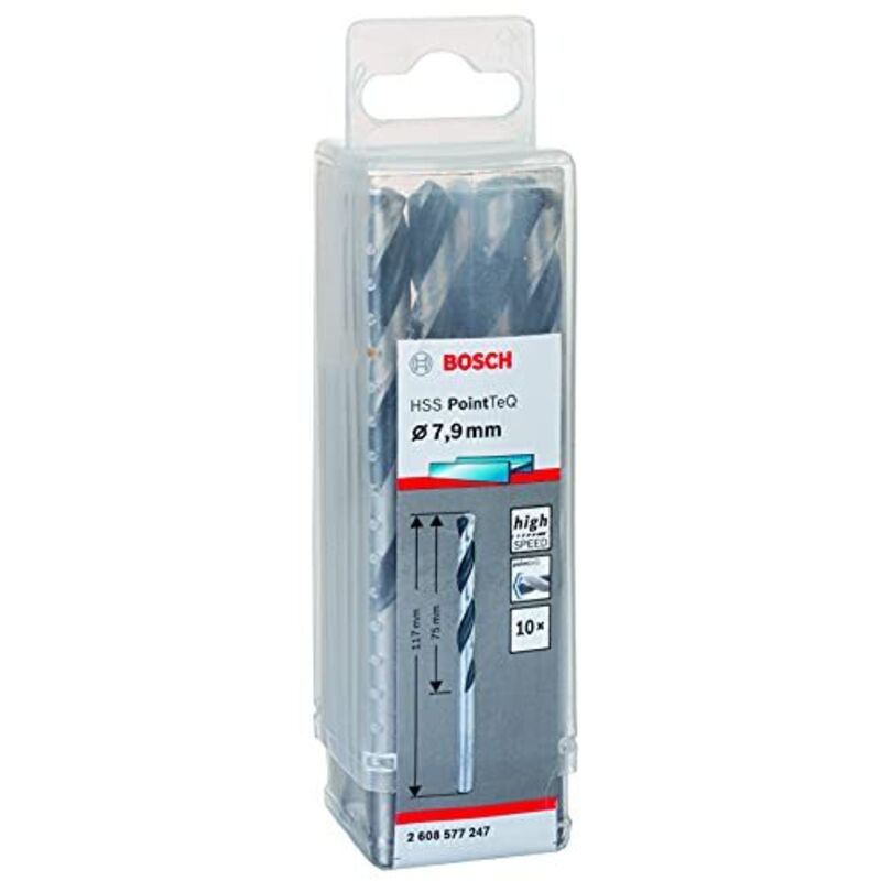 Trapano a spirale in metallo HSS PointTeQ, DIN 338, 7,9 mm, confezione da 10