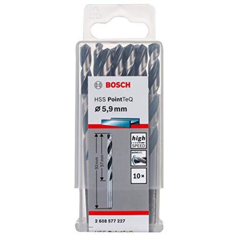 Trapano a spirale in metallo HSS PointTeQ, DIN 338, 5,9 mm, confezione da 10