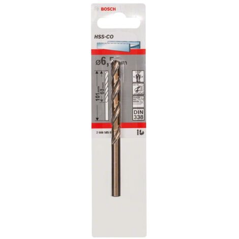 Bosch Accessories 2608585856 HSS Punta a spirale per metallo 6.5 mm Lunghezza totale 101 mm Cobalto DIN 338 Alberino ci