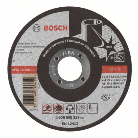 Bosch Accessories 2608600319 2608600319 Disco di taglio dritto 115 mm 22.23 mm 1 pz.