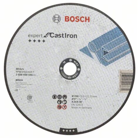 Bosch Accessories 2608600546 2608600546 Disque à tronçonner 230 mm 1 pc(s) Fonte