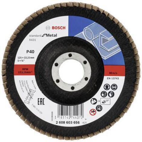 Bosch Accessories 2608603656 X431 Disque segmenté Diamètre 125 mm Ø de perçage 22.33 mm Grain 40 aci