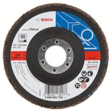 Bosch Accessories 2608606752 X551 Fächerschleifscheibe Durchmesser 115 mm Bohrungs-Ø 22.33 mm Stahl