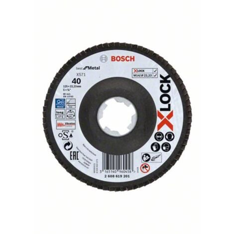 Disque X-Lock lamelle plat Best Metal BOSCH Ø125 Grain 40 - 2608619209