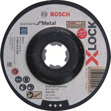 Bosch Accessories 2608619366 X-LOCK Schruppscheibe gekröpft Durchmesser 125 mm Bohrungs-Ø 22.23 mm M