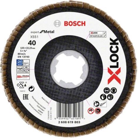 Bosch Accessories 2608619803 X551 Disco con falde Diametro 125 mm Ø foro 22.23 mm 1 pz.