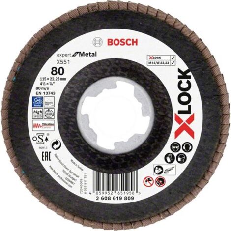 Bosch Accessories 2608619809 X551 Disco con falde Diametro 115 mm Ø foro 22.23 mm 1 pz.