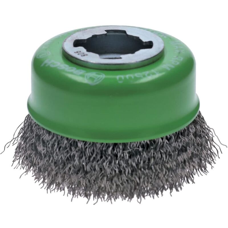 Professional 2608620728 Spazzola a Tazza Ondulato Clean, per Inox, X-Lock, ø 75 mm, Inossidabile, Spessore Filo 0.3 mm, per Ø125 mm - Bosch