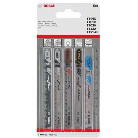 Bosch Accessories 2608667856 Stichsägeblatt-Set Allrounder, 5-teilig 5 St.