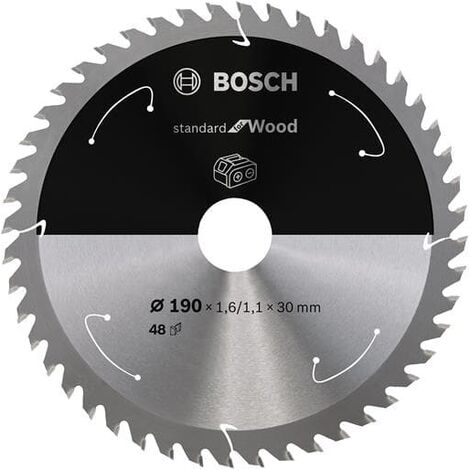 Bosch Accessories  2608837710 Hartmetall Kreissägeblatt 190 x 30 mm Zähneanzahl: 48 1 St.