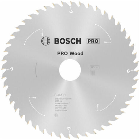 Bosch Accessories 2608837710 Lame de scie circulaire au carbure 190 x 30 mm Nombre de dents: 48 1 pc