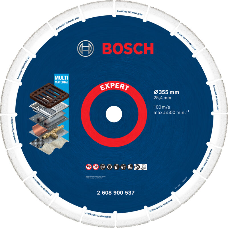Image of Bosch - 2608900537 Disco da taglio diamantato Expert in metallo di grandi dimensioni 355 x 254 mm