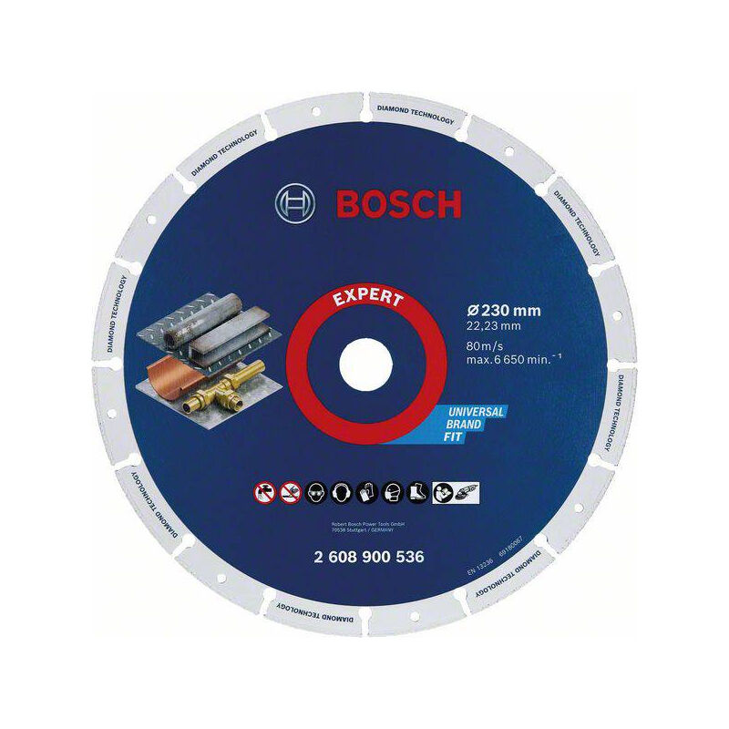 Image of Bosch - 2608900536 Disco da taglio diamantato Expert in metallo di grandi dimensioni 230 x 2223 mm