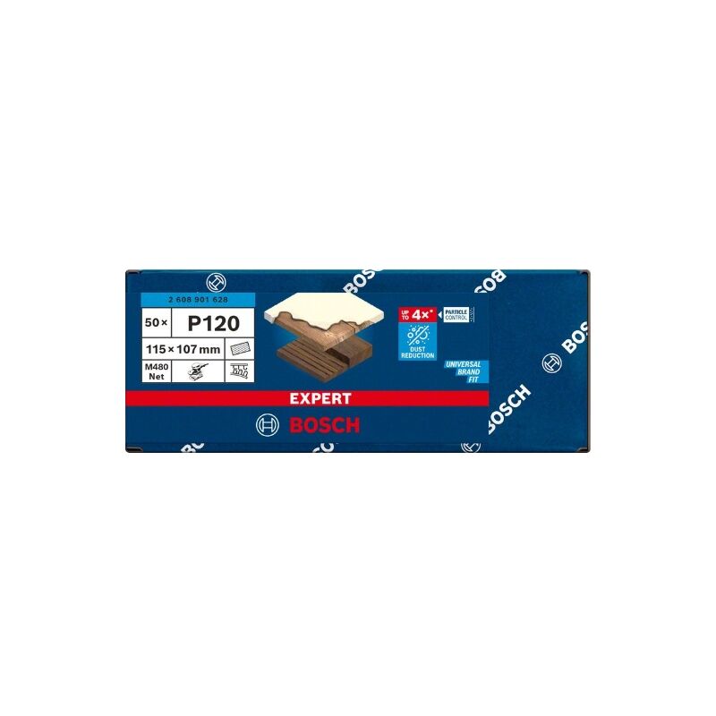 Bosch - expert M480 - Red de ponçage (115 x 107 mm, g 120, 50 pièces)