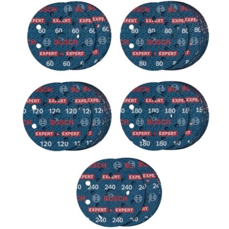 Bosch Accessories 2608902429 Set de disques abrasifs Diamètre 125 mm Grain=60, 80, 120, 240, 180 1 pc(s)