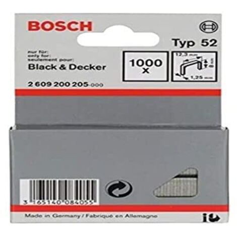 Bosch Accessories 2609200205 Graffette filo piatto Tipo 52 1000 pz. Dimensioni (L x L) 8 mm x 12.3 mm