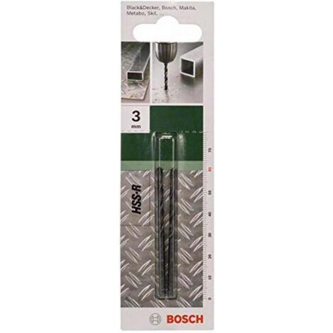 Bosch Accessories 2609255004 HSS Metall-Spiralbohrer 3 mm Gesamtlänge 61 mm rollgewalzt DIN 338 Zyl