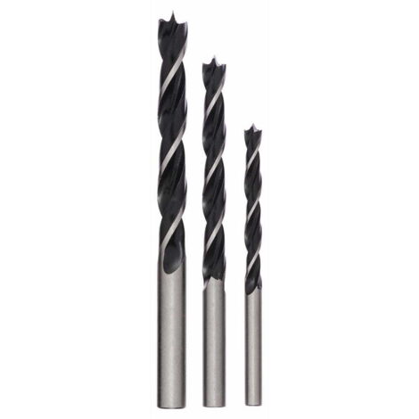 Bosch Accessories 2609255308 Jeu de forets pour le bois 3 pièces 6 mm, 8 mm, 10 mm tige cylindrique