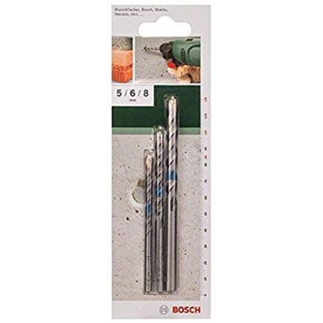 Bosch Accessories  2609255416 Hartmetall Beton-Spiralbohrer-Set 3teilig 5 mm, 6 mm, 8 mm  Zylindersc