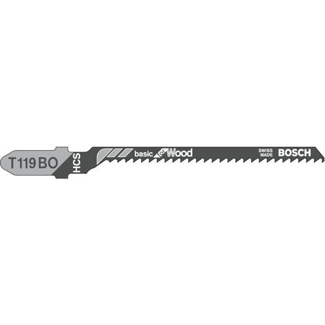 Bosch Accessories 2609256717 Stichsägeblatt HCS, T 119 BO Basic for Wood 2 St.