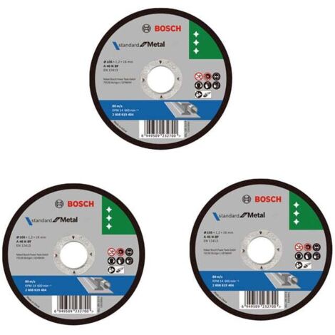 Bosch Accessories 3 Trennscheiben Expert für Inox (für Edelstahl, 230 22,23 3,3 mm, Winkelschleifer-Zubehör)