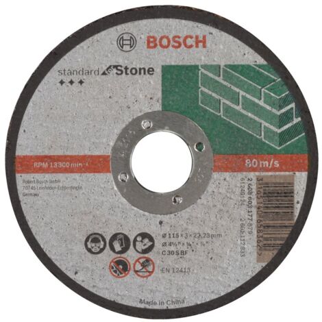 BOSCH ACCESSORIES BOS-2608603177 BOSCH 2608603177-DISCO ABRASIVO DE CORTE RECTO STANDARD STONE: 115X2.5MM, NERO, 115 MM